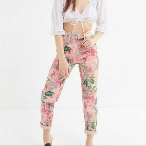 BDG Floral Mom Jeans Colorful High Waist Size 26